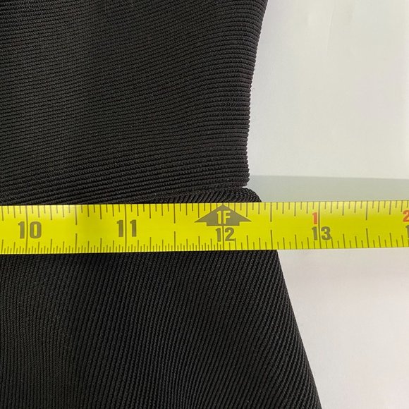 ALICE + OLIVIA Rema Black Textured Ponte Fit & Flare Dress S - Picture 9 of 12